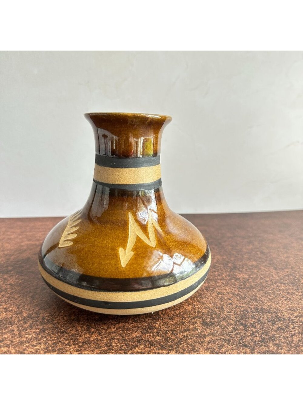 Saguaro Stoneware Vase Vintage Southwestern Pottery Brown Glaze Arizona Decor